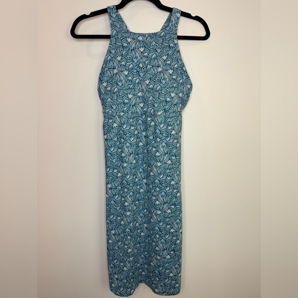 Patagonia Magnolia Spring blue heart abstract print Dress size small